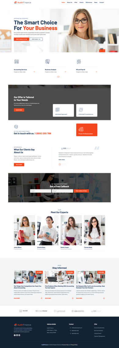 Responsive Contao theme for accounting and bookkeeping offices – Business Contao Themes