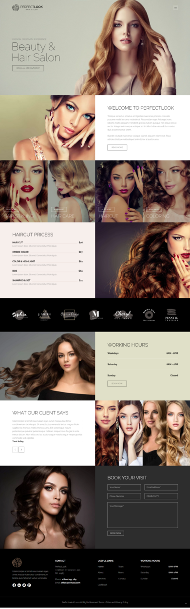 Responsive Contao theme for hairdressers and beauty studios