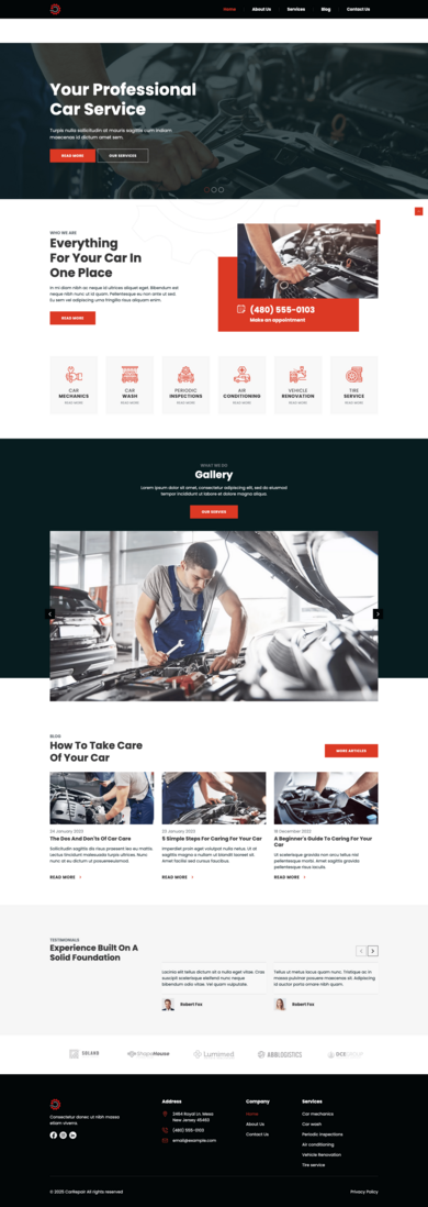 Responsive Contao theme for car mechanics and car services – Premium Themes for Contao