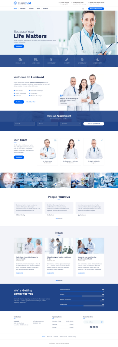 Responsive Contao theme for clinics, private medical practices, medical and dental clinics.