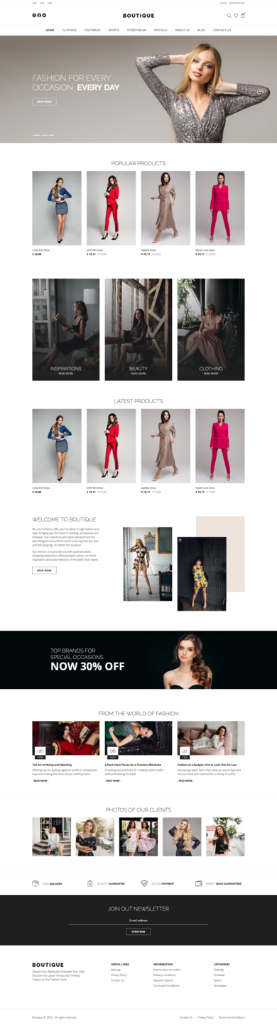 Premium Contao and Isotope eCommerce theme for e-commerce shop