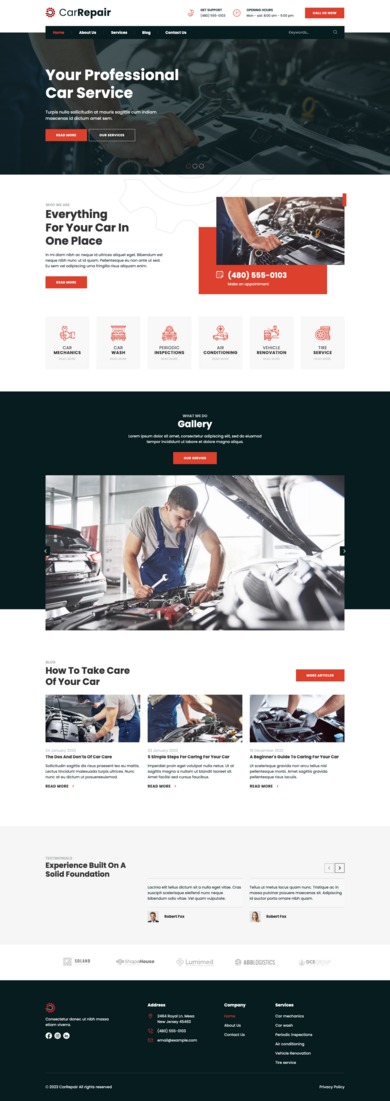 Responsive Contao theme for car mechanics and car services – Premium Themes for Contao