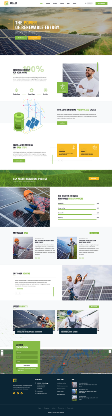 Responsive Contao theme for companies related to a renewable energy