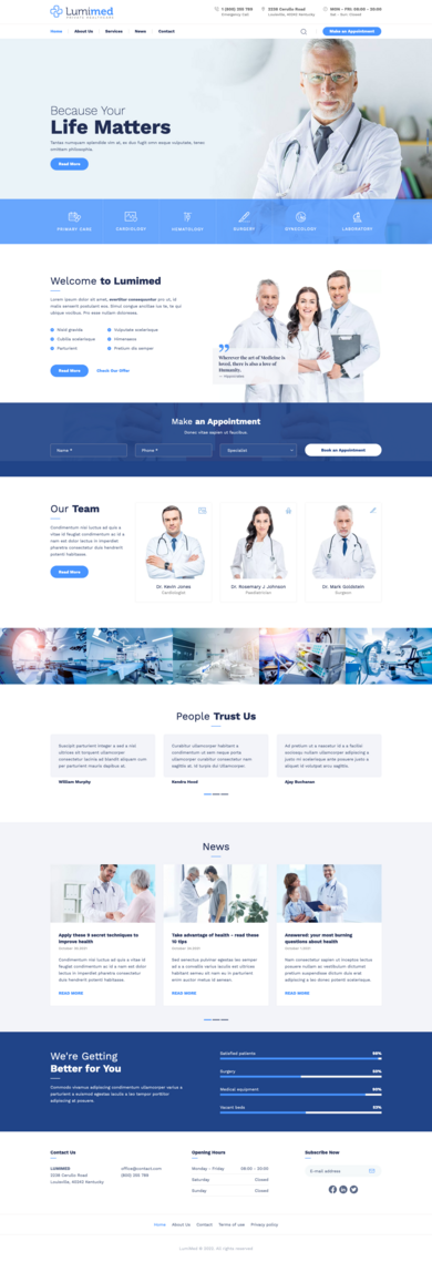 Responsive Contao theme for clinics, private medical practices, medical and dental clinics.