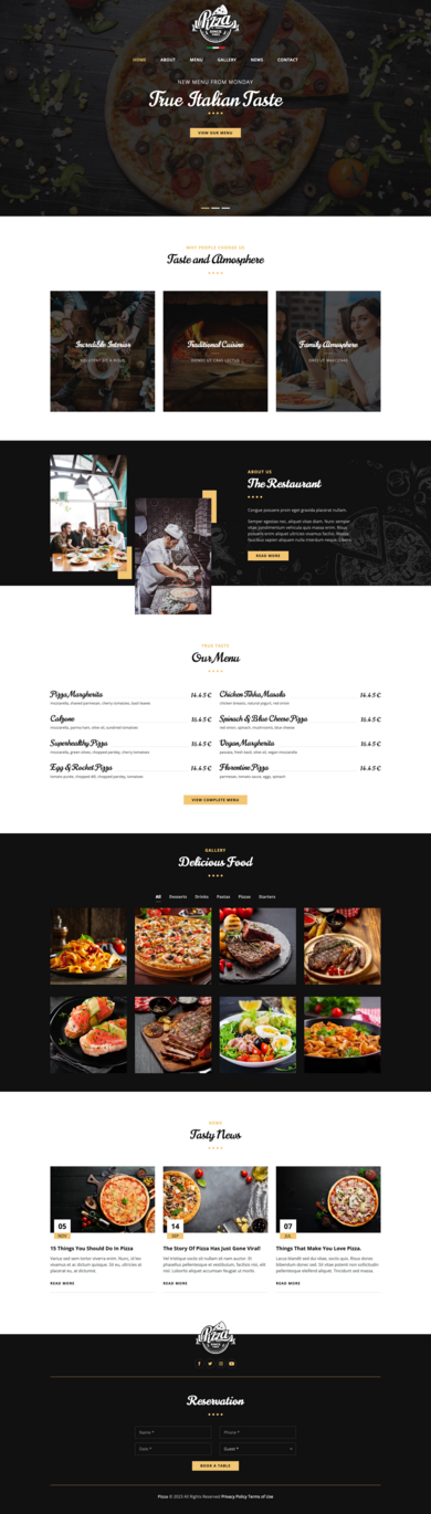 Premium Contao theme for restaurants, pizzerias and bistros